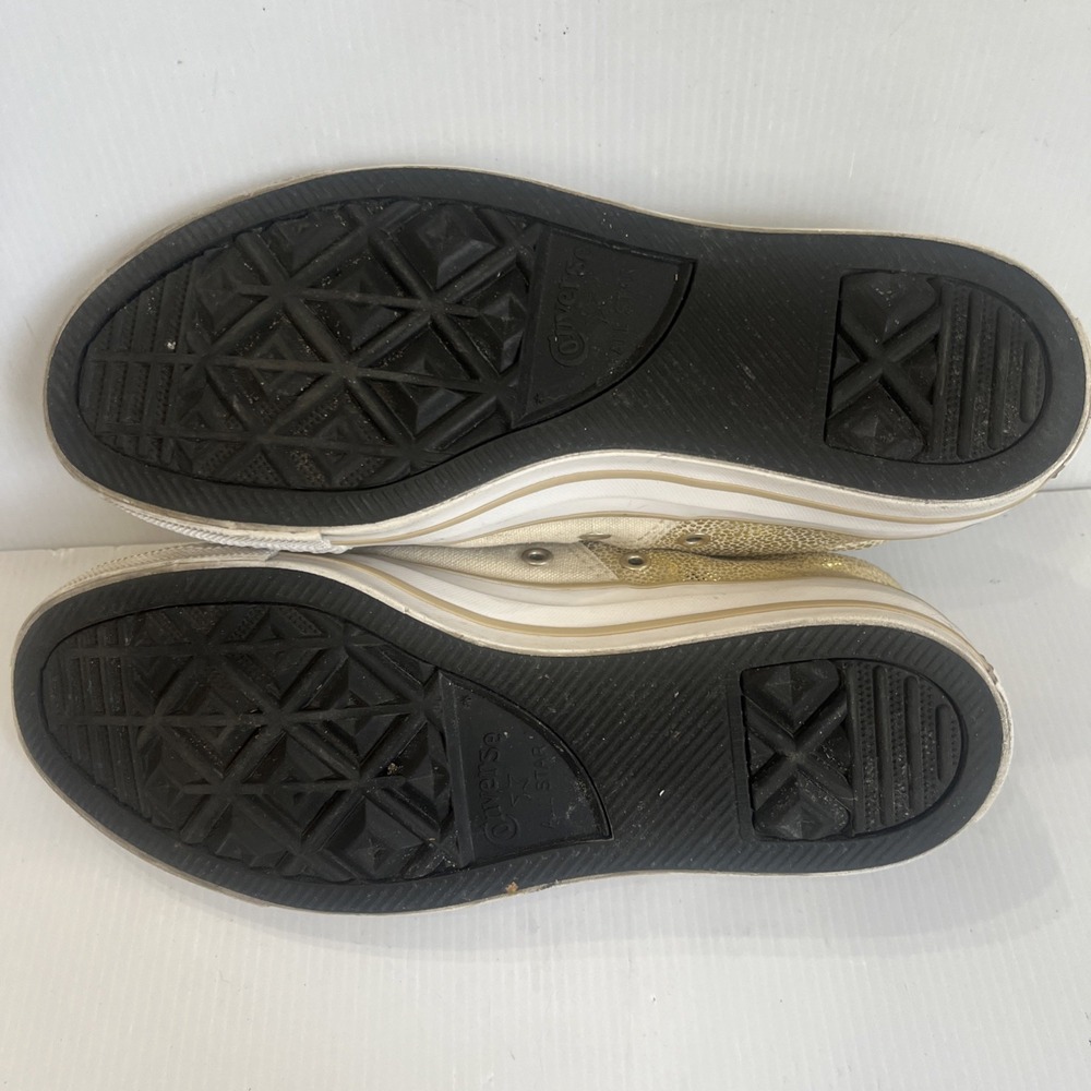Converse Chuck Taylor All Star Madison Metallic Gold Off White Canvas Shoes Sz 8 - Picture 9 of 14